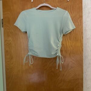 Mint Green Ruched Side Women's Top
